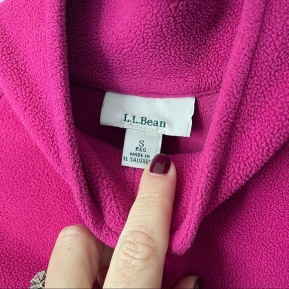 🔹5/$25🔹 L.L. Bean Pink‎ Quarter Zip Fleece Pullover. Long Sleeve. Small - Picture 2 of 9